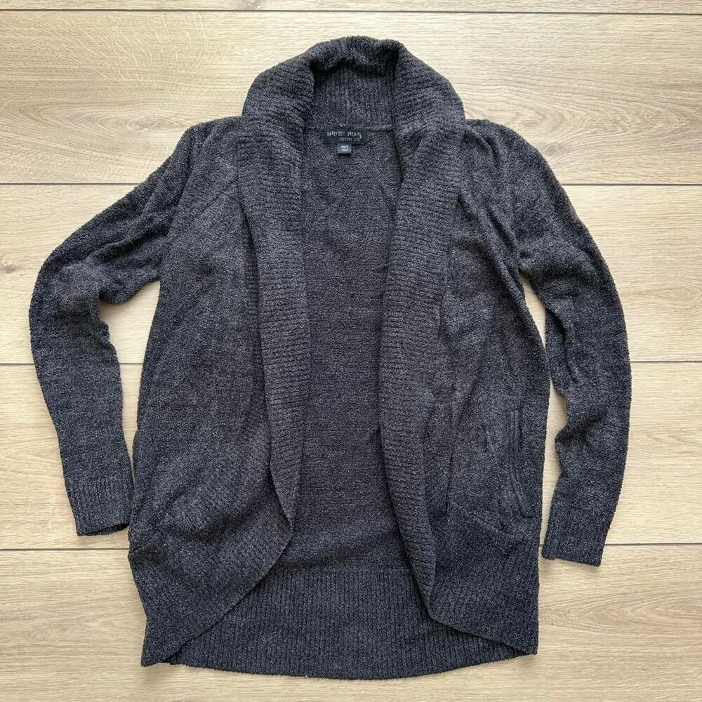 Barefoot Dreams CozyChic Lite Cardigan XS/S Charcoal Gray